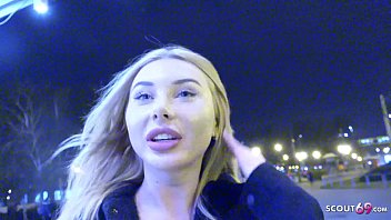 GERMAN SCOUT - 21 Jahre junge Studentin beim Strassen Casting mitten in der Nacht in den Arsch gefickt